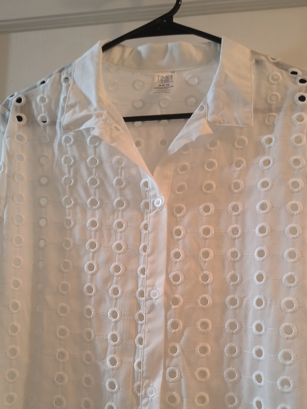 Timex White Eyelet Button-Up Shirt
